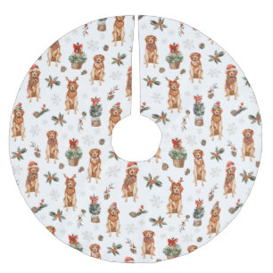 Golden Retriever Weihnachtshunde Polyester Weihnachtsbaumdecke