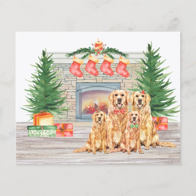Golden Retriever Weihnachtskarte (Vorderseite)
