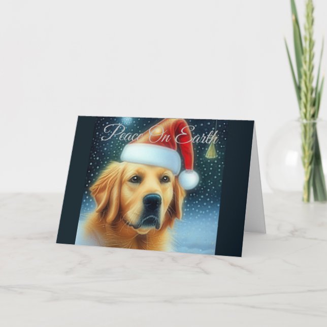 Golden Retriever Weihnachtskarte Feiertagskarte (Vorderseite)