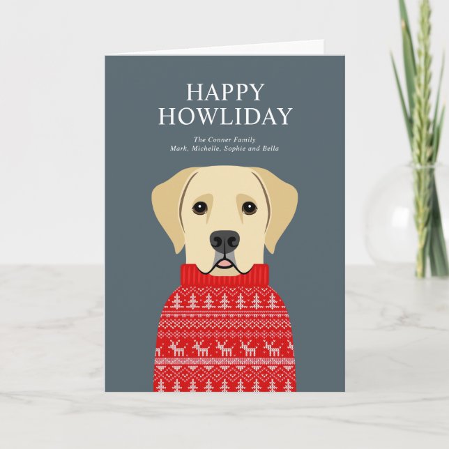 Golden Retriever Weihnachtskarte Feiertagskarte (Vorderseite)