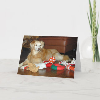 Golden retriever-Weihnachtskarte Feiertagskarte