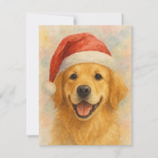Golden Retriever Weihnachtskarte Karte (Vorderseite)