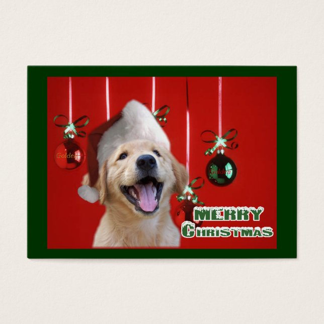 Golden Retriever Weihnachtskarten Geschenke (Vorderseite)
