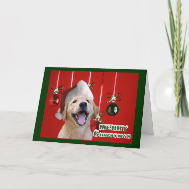 Golden Retriever Weihnachtskarten Geschenke Feiertagskarte (Vorderseite)