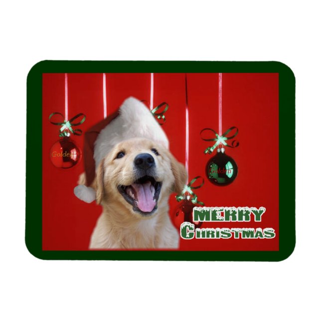 Golden Retriever Weihnachtskarten Geschenke Magnet (Horizontal)