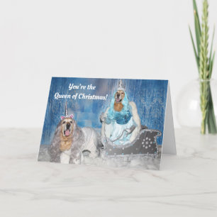 Golden Retriever Weihnachtskönigin Feiertagskarte