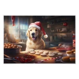 Golden Retriever Weihnachtskost Feiertag Fotodruck