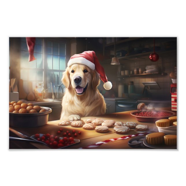 Golden Retriever Weihnachtskost Feiertag Fotodruck (Vorne)
