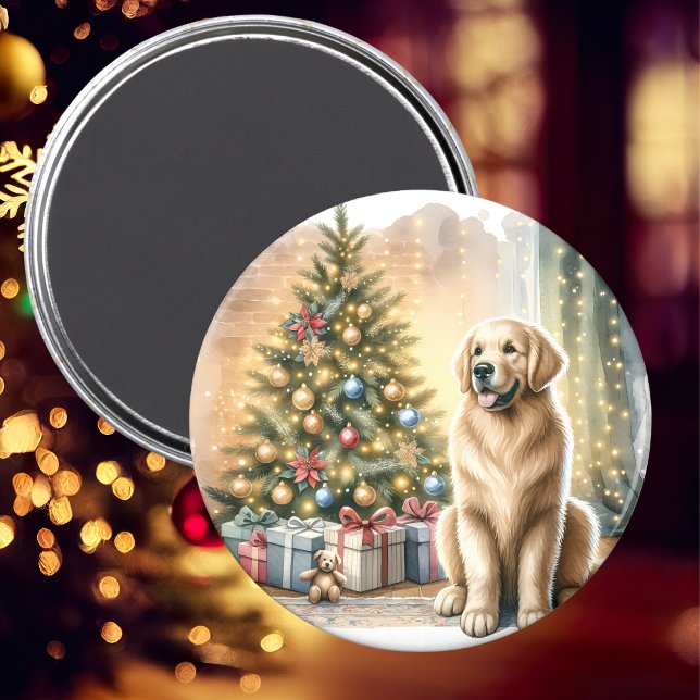 Golden Retriever Weihnachtsmagnet Magnet (Von Creator hochgeladen)