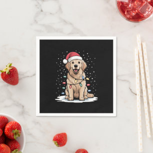 Golden Retriever Weihnachtsmann Weihnachtsbaum Lic Serviette