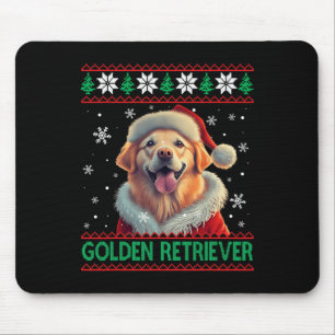 Golden Retriever Weihnachtsmannmütze Ugly Christma Mousepad
