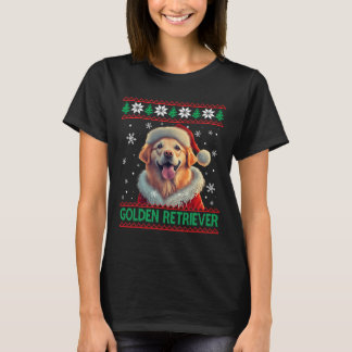Golden Retriever Weihnachtsmannmütze Ugly Christma T-Shirt