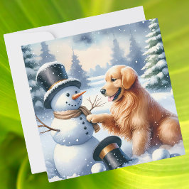 Golden Retriever Weihnachtsschnee Feiertagskarte