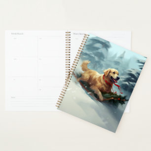 Golden Retriever Weihnachtsschnee Winter Planer