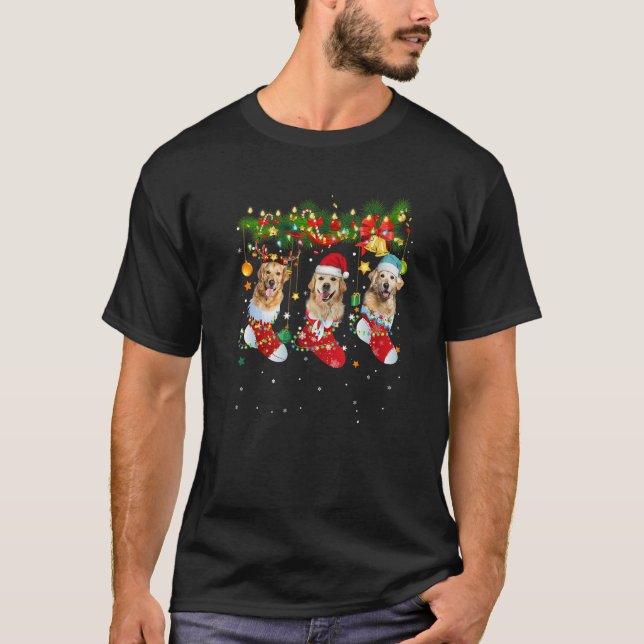 Golden Retriever Weihnachtssocken Pajama Xmas Dog  T-Shirt (Vorderseite)