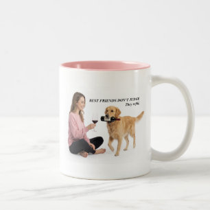 Golden Retriever Wein Humor Geschenk Zweifarbige Tasse