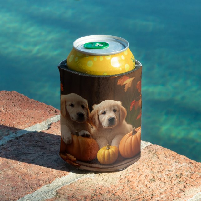 Golden Retriever Welpe Herbst Kürbis Dosenkühler (In Situ Pool)