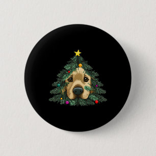 Golden-Retriever-Welpe im Weihnachtsbaum  Button