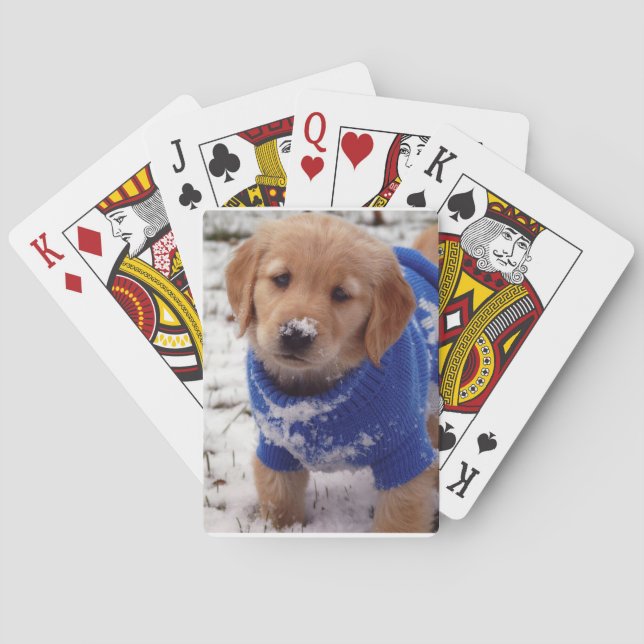Golden retriever-Welpe Spielkarten (Rückseite)