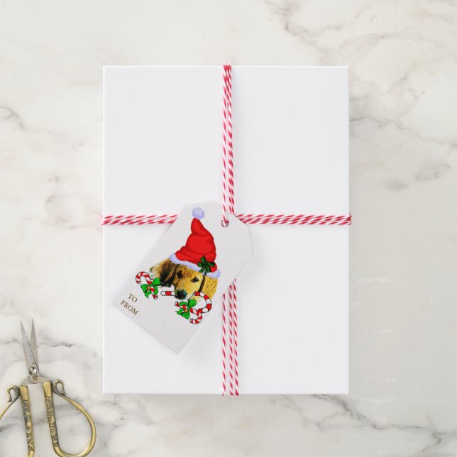 Golden Retriever Welpe Weihnachten Geschenkanhänger (Mit Garn)