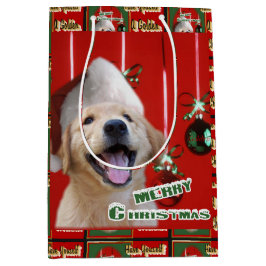 Golden Retriever Welpe Weihnachten Mittlere Geschenktüte