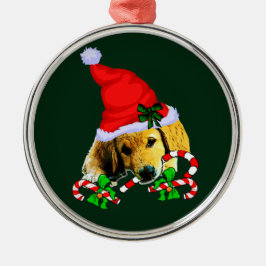 Golden Retriever Welpe Weihnachten Ornament Aus Metall