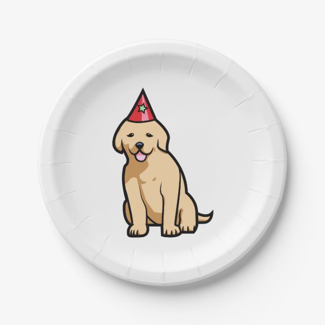 Golden retriever-Welpen-Geburtstag Pappteller (Vorderseite)