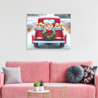 Golden Retriever Welpen im Retro LKW