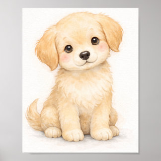Golden Retriever Welpen-Kinderzimmer Wandbild Druc Poster