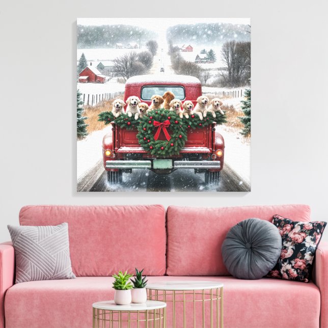 Golden Retriever Welpen Leinwanddruck (Insitu (Wohnzimmer))