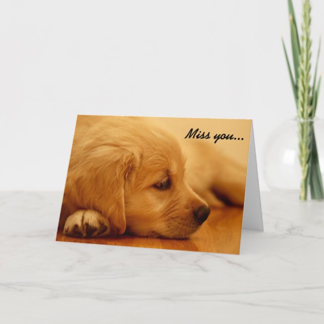 Golden retriever-Welpen-Melancholie I Karte (Vorderseite)