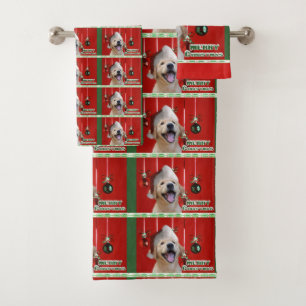 Golden retriever-Welpen-Weihnachten Badhandtuch Set