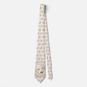 Golden Retriever Welpenmalerei - Originale Hundeku Krawatte