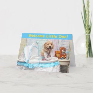 Golden Retriever Willkommen Kleines neues Baby Karte