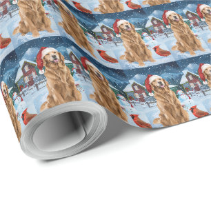 Golden Retriever Winter Wonderland Weihnachtsfreud Geschenkpapier