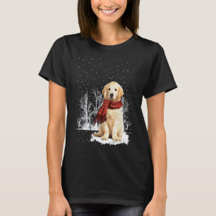 Golden Retriever-Winterschal Hunde Baum Wald Schn T-Shirt