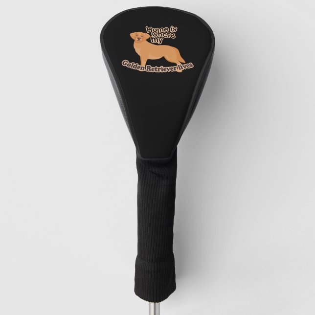 Golden Retriever Zuhause Golf Headcover (Vorderseite)