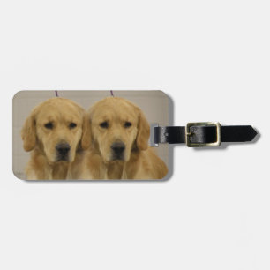 Golden retriever-Zwillings-Gepäck-Deckel Gepäckanhänger