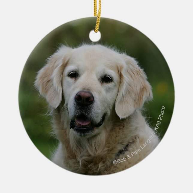 Golden retrieverHeadshot 2 Keramikornament (Vorne)