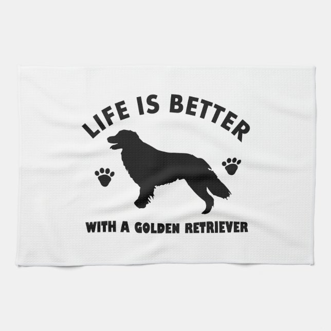 golden retrieverhundeentwurf geschirrtuch (Horizontal)
