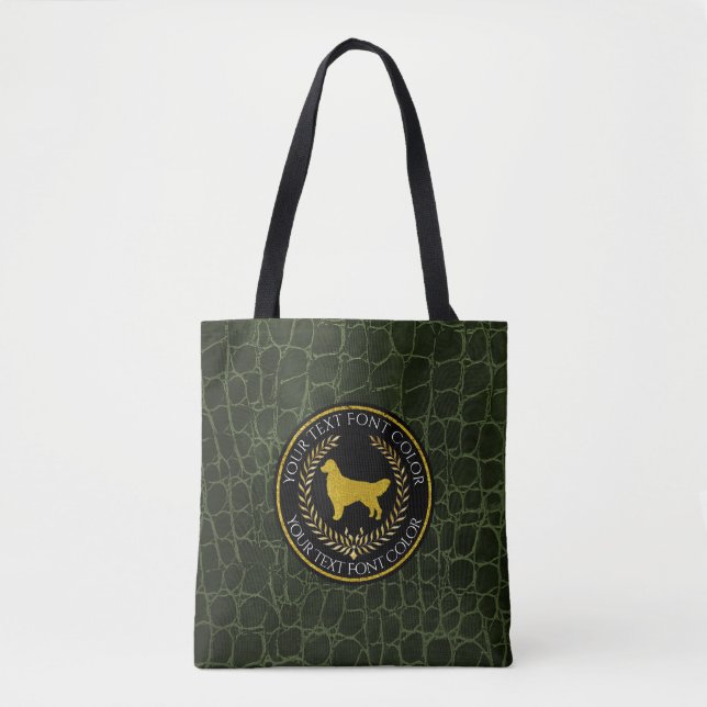 Golden retrieverringside-Leder-Muster Tasche (Vorderseite)