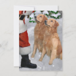 Golden Retrievers Begegnung Weihnachtskarte