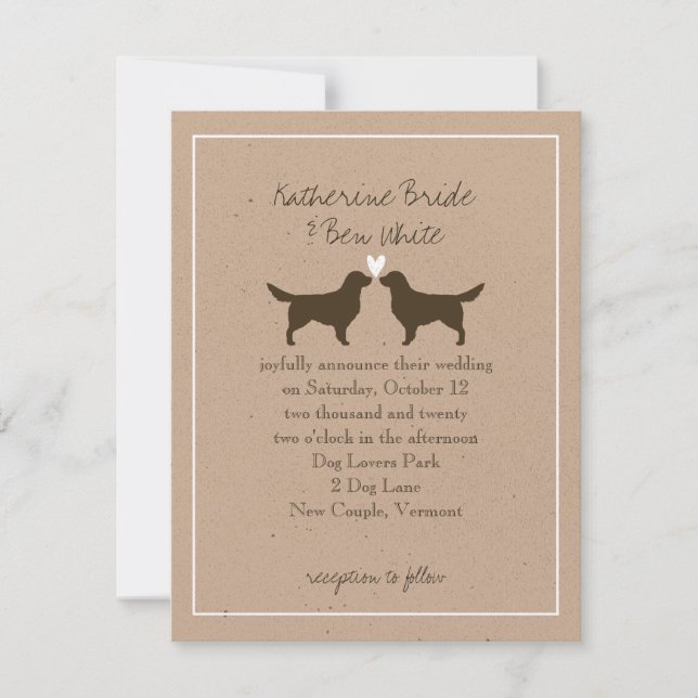 Golden Retrievers Einladung zur Hochzeit (Vorderseite)