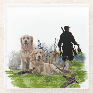 Golden Retrievers - Hervorragende Jagdhunde Glasuntersetzer