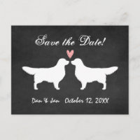 Golden Retrievers Hochzeit Sichern Sie das Datum