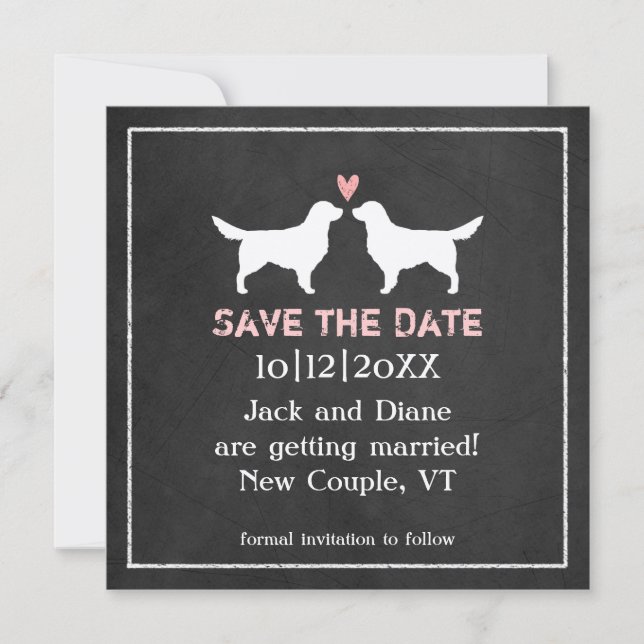 Golden Retrievers Hochzeit Sichern Sie das Datum Save The Date (Vorderseite)