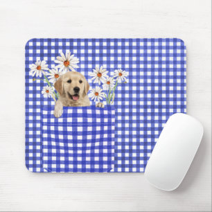 Golden Retrievers in Gingham Pocket Mouse Pad Mousepad