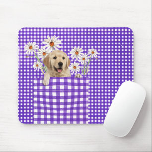Golden Retrievers in Gingham Pocket Mouse Pad Mousepad