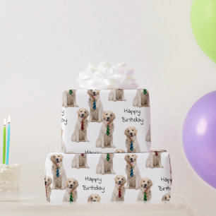 Golden Retrievers mit Neckties Geschenkpapier