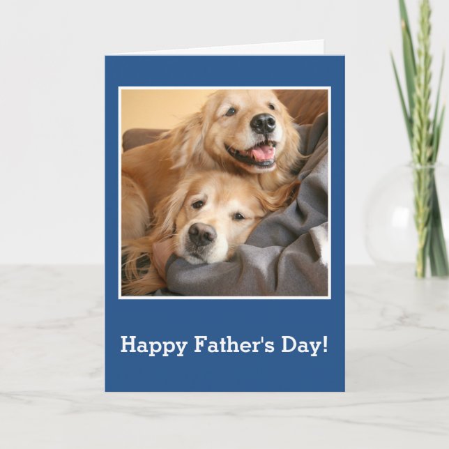 Golden Retrievers mit Vater Vatertag Karte (Vorderseite)